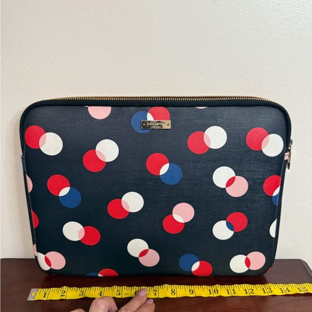 Kate Spade Bold Multicolor Polka Dot Laptop Sleeve 13x10x1.5